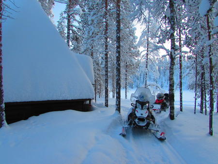 Pause bei der Motorschlittensafari