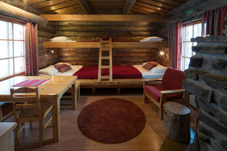 eine Blockhütte im Lapland Hotel Luostotunturi