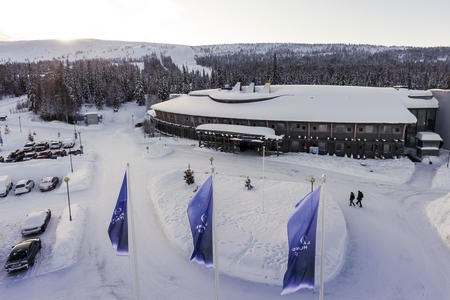 Das Lapland Hotel Luostotunturi von oben
