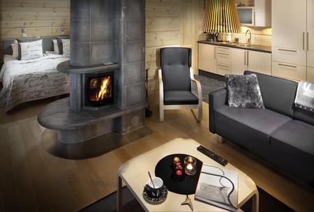 Superior-Doppelzimmer mit Kamin und Wohnbereich