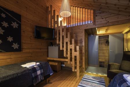 Standard-Doppelzimmer im Blockhaus mit Schlafempore