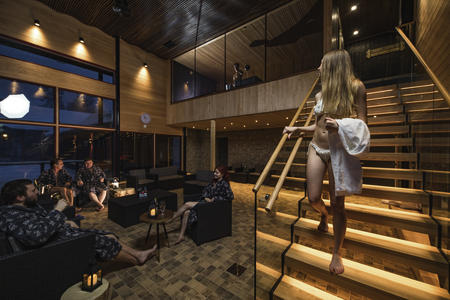 Entspannung in der Lounge der Sauna