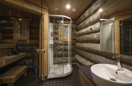 Die Luxus Panorama-Blockhäuser überzeugen mit privater Sauna