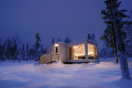 Außenansicht Sky View Cabins auf der Northern Lights Ranch