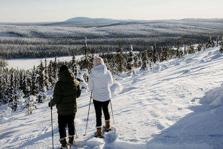 Aussicht während der Schneeschuhwanderung