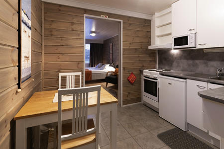 Wohnbereich im Ferianhausapartment mit 1 Schlafzimmer (Beispielfoto, jedes Apartment ist individuell)