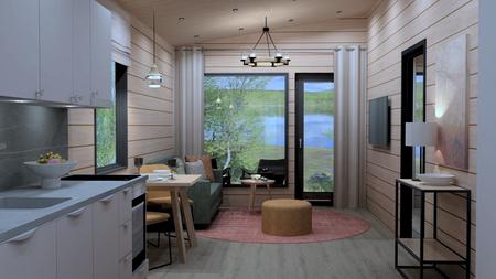 Wohnbereich mit Panoramafenster, Deluxe Villa