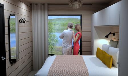 Schlafzimmer mit Blick auf den See, Deluxe Villa