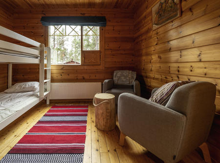 Zusätzlicher Schlafalcoven in den Ferienhäusern mit 2 Schlafzimmern und Sauna