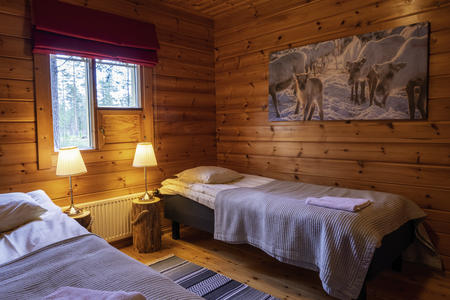 Schlafzimmerbeispiel im Ferienhaus mit 2 Schlafzimmern und Sauna