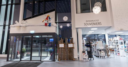 Eingang und Souvenirshop, Schneeschloss Kemi