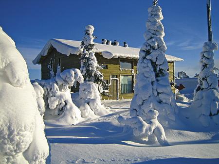 Ferienhaus oben am Fjäll beim Hotel Iso Syöte mit 3 Schlafzimmern für die ganze Familie, Ferien in Lappland