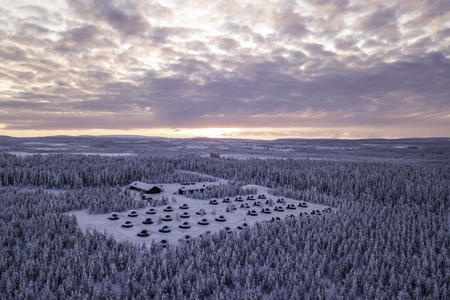 Das Northern Lights Village aus der Vogelperspektive
