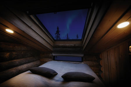 In den Superior Sky-View Villen ist die Polarlichtbeobachtung vom Bett aus möglich