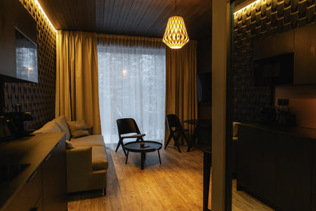 Wohnbereich und Küche, Panorama Suite