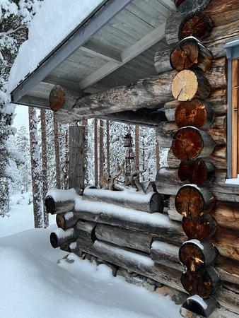 Balkon, Blockbohlen-Apartment