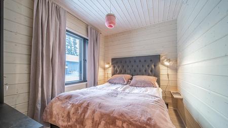 Schlafzimmer im modernen Ferienhaus-Apartment (37 m²)