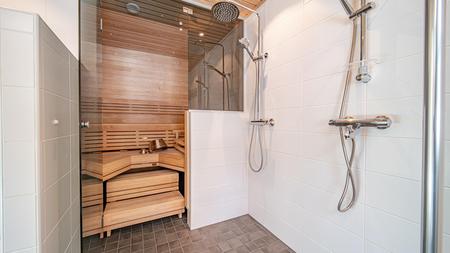 Sauna in der moderenen Doppelhaushälfte (102m²) mit 2-3 Schlafzimmern