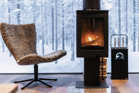 Kamin und Panoramafenster, Deluxe-Suite