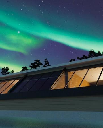 Nacht unter den Polarlichtern, Doppelzimmer deLuxe mit Himmelsblick