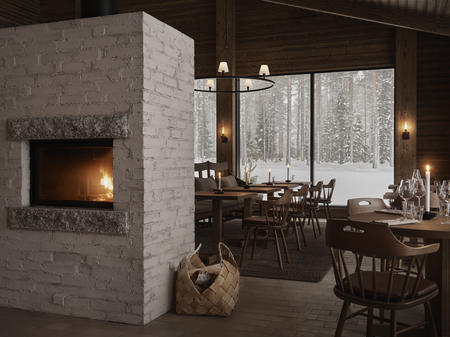 Restaurant mit Kamin