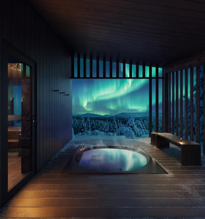 Außenwhirlpool, Luxus-Villa mit Sauna und Außenwhirlpool