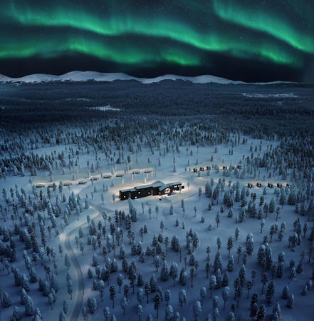 Arcora Hotel unter den Polarlichtern