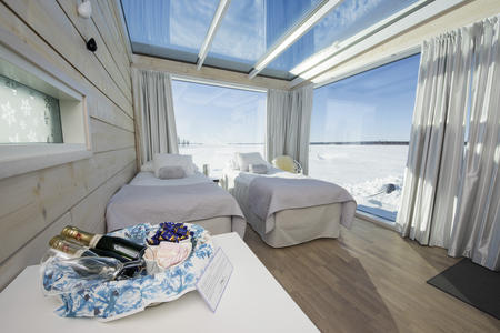 Willkommensgruß, Glas Villa am Strand