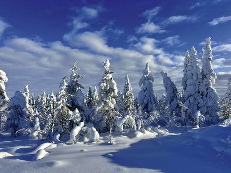 Atemberaubende Schneelandschaft bei Hetta